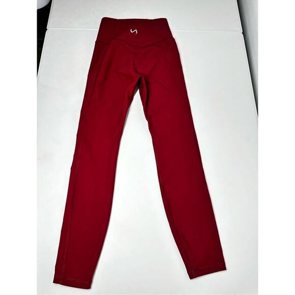 Take Life Further Red High Waisted Leggings Sports Workout Size S EUC - Picture 8 of 9